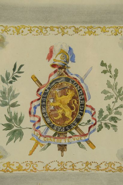 null Flag of the guard of the great pensioner regiment of grenadier
Watercolor drawing...