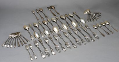 12 pieces of silver cutlery and 12 pieces...