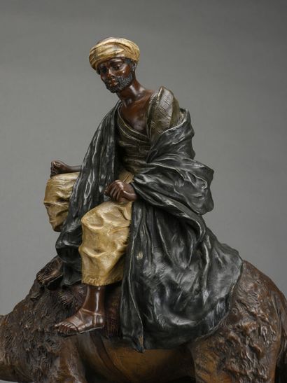 null Friedrich GOLDSHEIDER
The camel driver
Important subject in polychrome terracotta
Signed...