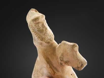 null Figurine of the "Horse and Rider" type. The rider is represented with a beard...