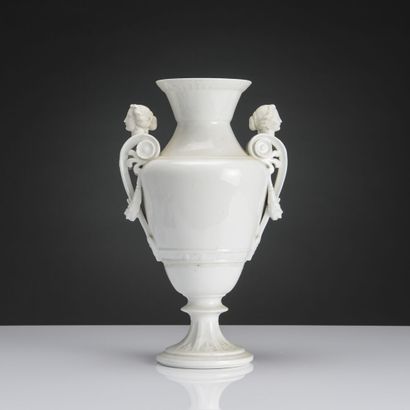 Porcelain spindle vase decorated with bust...