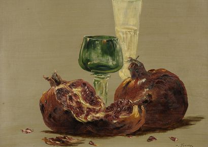 null Charles Frédéric JUNG (1865-1936).
Still life with a pomegranate
Oil on canvas
signed...