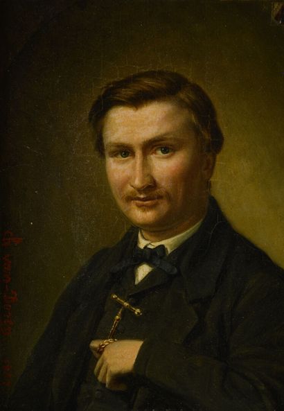 null Charlotte VAN DOREN (19th century).
Portrait of a man sitting at his desk, 1851.
Oil...