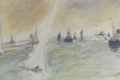 null Jean FUSARO (1925 -)
Boats on the sea
Pastel on paper
Signed and sent