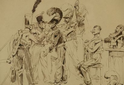 null French school around 1880
The Soldiers
Pen and ink drawing
16 x 20 cm