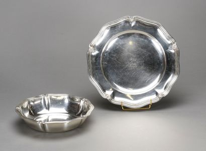 Minerva silver pickle and tray, triple filet...