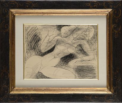 Marcel GROMAIRE (1892-1971).
Nude leaning,...