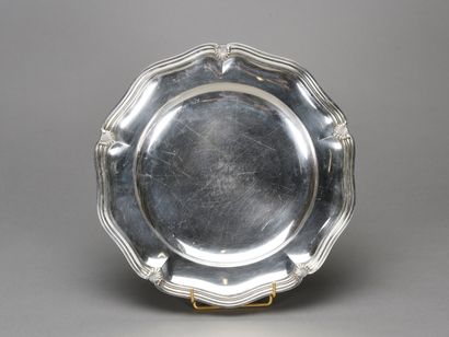 null Minerva silver pickle and tray, triple filet and shell decoration, MO Broliquier...