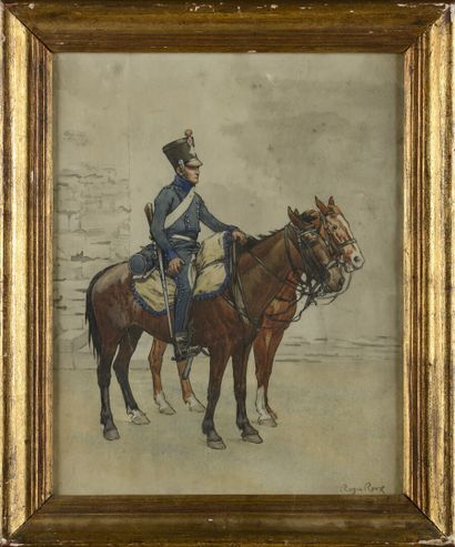 Roger ROUX
Soldier on horseback
Watercolor
Signed...