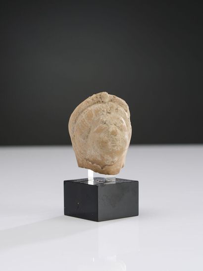 null Lot including a female head with a diadem, and a female head with a bun and...
