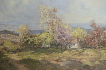 null Solange CHRISTAUFLOUR (1899-1952).
Spring, trees in bloom.
Oil on canvas.
Signed...