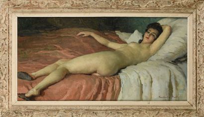 null Constantin FONT (1890-1954)
La belle odalisque
Huile sur toile, signée en bas...