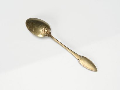 null Service of tea spoons in vermeil including 12 small spoons and a silver sugar...