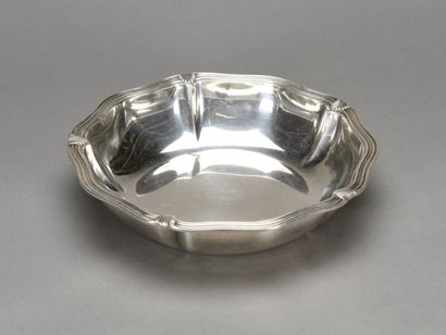 null Minerva silver pickle and tray, triple filet and shell decoration, MO Broliquier...