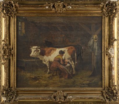 Théodore LEVIGNE (1848-1912).
Cows in the...