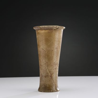 Large truncated cone-shaped vase with small...