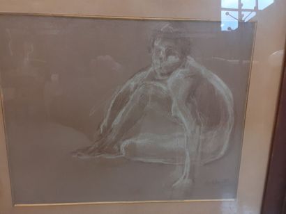 null OTTO VAUTIER (1863-1919) 
Femme nue 
Dessin sur isorel 
29 x 37 cm 
Signé en...