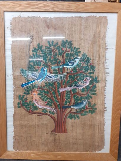 null S. GHARIB 
L'arbre de vie 
Peinture sur papyrus 
62 x 42 cm 