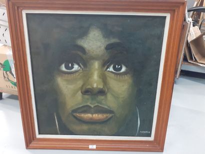LUTUMBA
Portrait de femme africaine 
huile...