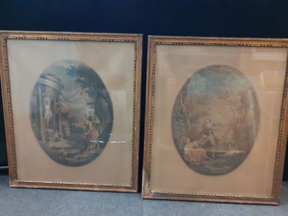 null Deux gravures dans le goût du 18ème siècle cadres de style Louis XVI
40 x 31...