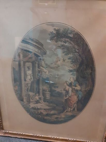 null Deux gravures dans le goût du 18ème siècle cadres de style Louis XVI
40 x 31...