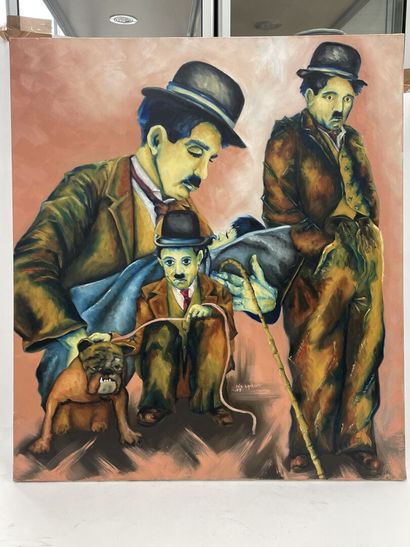 null Luc LAVROFF
Charlie Chaplin
Huile sur toile
Signée en bas à droite
87 x 77 ...