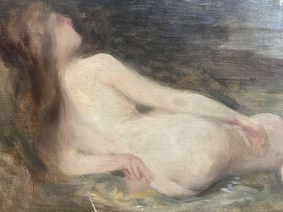 null Georges CALLOT (1857 - 1903 )
Nu allongé
huile sur toile signée en bas à gauche
Porte...
