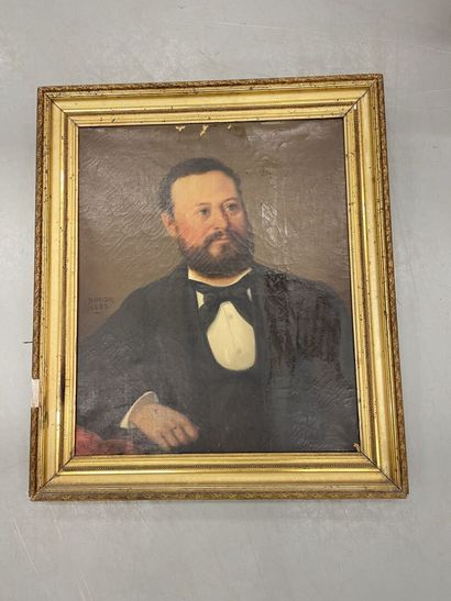 null BOUDE
Portrait d'homme 
Huile sur toile
Signée et datée 1883
66 x52 cm