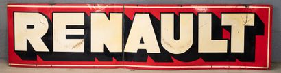 null 1953, HUILES RENAULT. Deux très grandes plaques sur tôle peinte, l'une avec...