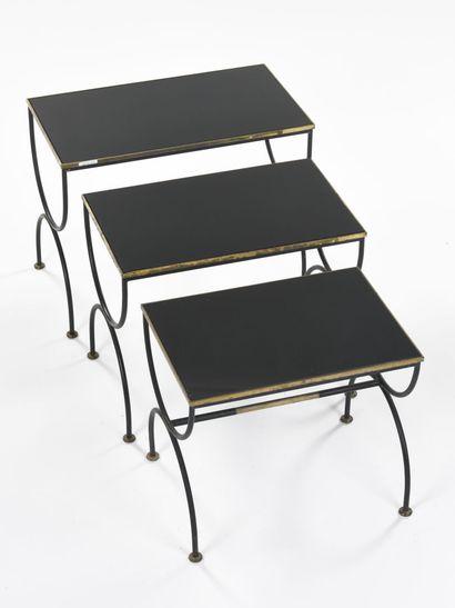 WORK 1950
Suite of three nesting tables with...