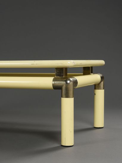 null Jean-Claude MAHEY (born in 1944) 

Low table with a rectangular top with rounded...