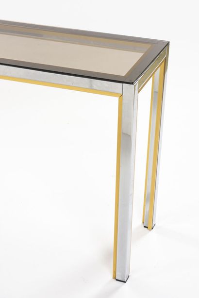 null Renato ZEVI (XX-XXI)

Pair of consoles with chromed and gilded metal frame supporting...