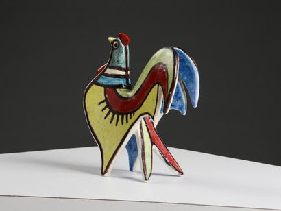 null Guido GAMBONE (1909 - 1969)

Rare stylized rooster in polychromatic enamelled...