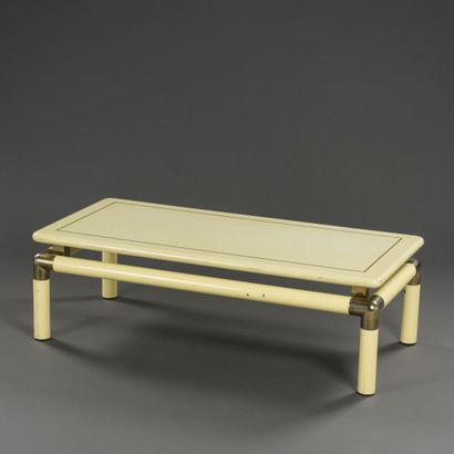 null Jean-Claude MAHEY (born in 1944) 

Low table with a rectangular top with rounded...