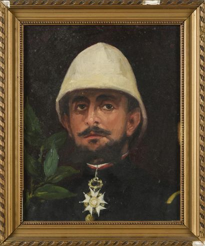 null Ecole française fin 19ème
Portrait d'un officier d'infanterie colonial
huile...