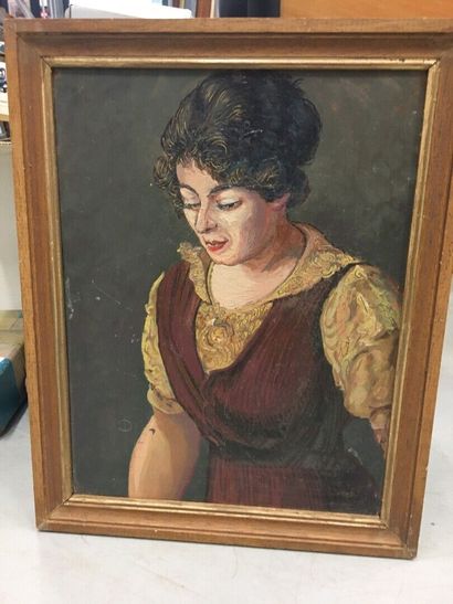 null Augustin Burlet (1892-1953)
Portrait d'Adelaide
Huile sur panneau
34 x 26 c...