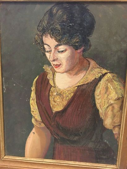 null Augustin Burlet (1892-1953)
Portrait d'Adelaide
Huile sur panneau
34 x 26 c...