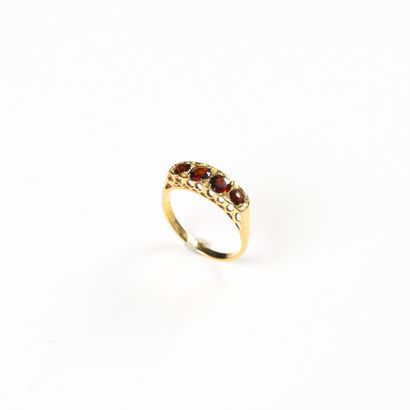 18K (750) yellow gold garter ring, set with...