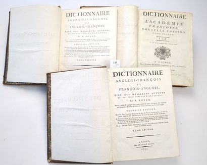 null BOYER (A.). Dictionnaire françois-anglois et anglois-françois. 2 volumes in-4...
