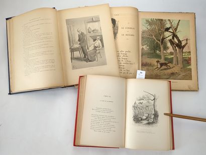 null [Enfantina]. Un ensemble de 3 volumes :
FLORIAN. Fables illustrées par Grandville....