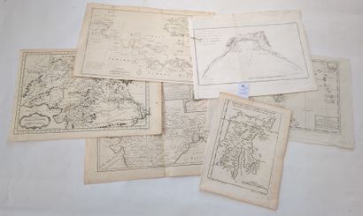 null [Cartes géographiques]. Un ensemble de 8 cartes gravées du XVIIIe siècle : Carte...