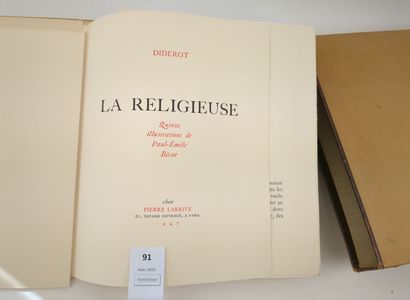 null DIDEROT (Denis). La Religieuse. 15 illustrations de Paul-Émile BÉCAT.
Un volume...
