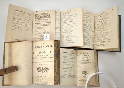 null Réunion de 5 volumes de pièces de théâtre imprimées dans au XVIIIe ou au début...