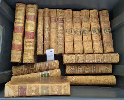17 volumes reliés cuir du XVIIIe ou début...