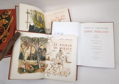 null PERGAUD (Louis) OEuvres. Edition du Cinquantenaire. Cinq volumes et une plaquette...