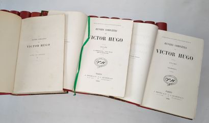 null HUGO (Victor). 18 volumes des OEuvres complètes. Demi-chagrin rouge du temps...