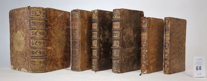 Un ensemble de 6 volumes reliés du XVIIIe...