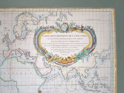 null BELLIN (J.N.). Carte des variations de la Boussole et des vents généraux que...