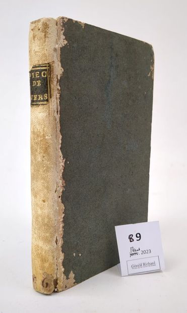 null Réunion en un volume in-12 de 4 textes rares du XVIIIe. Demi-reliure en vélin...