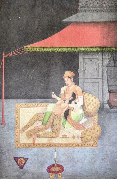 null [Curiosa] Un ensemble de 18 reproductions d'illustrations érotiques indiennes...